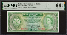 BELIZE. The Government of Belize. 1 Dollar, 1976. P-33c. PMG Gem Uncirculated 66 EPQ.
Estimate: $50.00 - 100.00
