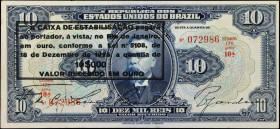 BRAZIL. Caixa de Estabilisacao. 10 Mil Reis, 1926. P-109A. Very Fine.
Ink on reverse.
Estimate: $400.00 - 600.00