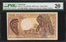 CAMEROON. Banque Des Etats De L'Afrique Centrale. 5000 Francs, ND (1984-92). P-22. PMG Very Fine 20.
PMG comments "Trimmed."
Estimate: $60.00 - 80.0...