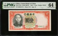 CHINA--REPUBLIC. Lot of (2). The Central Bank of China. 1 Yuan, 1936. P-212a & 216d. PMG About Uncirculated 55 & Choice Uncirculated 64.
Estimate: $5...