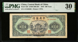 CHINA--REPUBLIC. The Central Bank of China. 100 Yuan, 1944. P-258. PMG Very Fine 30.
Estimate: $50.00 - 100.00