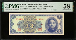 CHINA--REPUBLIC. The Central Bank of China. 1 Silver Dollar, 1949. P-439. PMG Choice About Uncirculated 58.
Estimate: $50.00 - 75.00