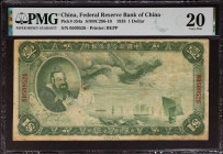 CHINA--PUPPET BANKS. Federal Reserve Bank of China. 1 Dollar, 1938. P-J54a. PMG Very Fine 20.
PMG comments "Repaired, Tape".
Estimate: $150.00 - 250...