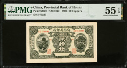 CHINA--PROVINCIAL BANKS. Lot of (2). Provincial Bank of Honan. 20 & 50 Coppers, 1923. P-S1681 & S1682b. PMG Very Fine 30 to About Uncirculated 55 EPQ....