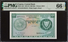 CYPRUS. Central Bank of Cyprus. 500 Mils, 1973-76. P-42b. PMG Gem Uncirculated 66 EPQ.
Estimate: $50.00 - 100.00
