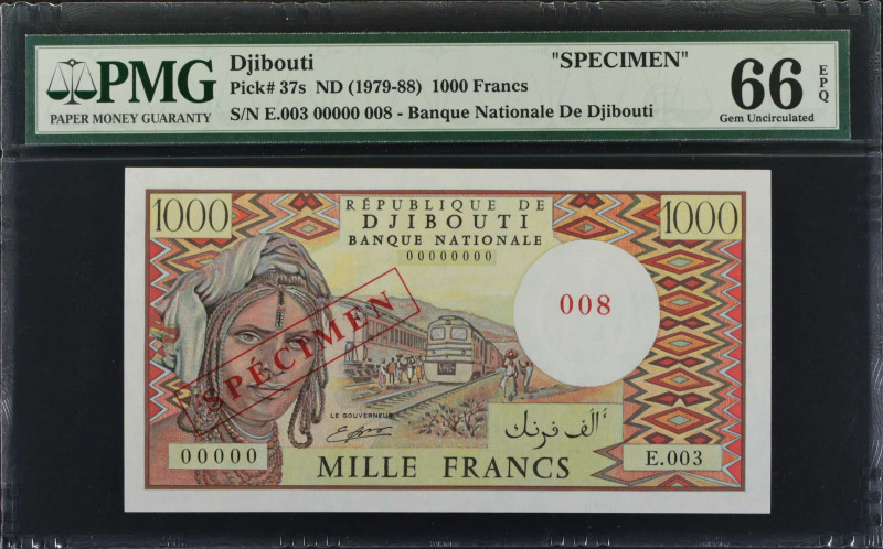 DJIBOUTI. Banque Nationale de Djibouti. 1000 Francs, ND (1979-88). P-37s. Specim...