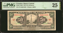 ECUADOR. Banco Central. 50 Sucres, 1971-76. P-104b. PMG Very Fine 25.
Estimate: $40.00 - 60.00