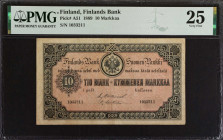 FINLAND. Finlands Bank. 10 Markkaa, 1889. P-A51. PMG Very Fine 25.
Estimate: $200.00 - 300.00