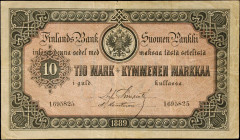 FINLAND. Finlands Bank. 10 Mark, 1889. P-A51. Fine.
Estimate: $300.00 - 500.00