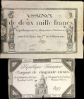 FRANCE. Lot of (2). Domaines Nationaux. 50 Livres & 2000 Francs, 1892. P-A72 & A81. Fine.
Damage/issues are noticed. SOLD AS IS/NO RETURNS. 
Estimat...