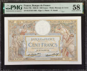 FRANCE. Banque de France. 100 Francs, 1926-32. P-78b. PMG Choice About Uncirculated 58.
PMG comments "Pinholes".
Estimate: $150.00 - 200.00
