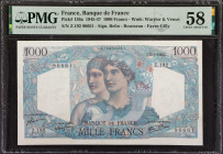 FRANCE. Banque de France. 1000 Francs, 1945-47. P-130a. PMG Choice About Uncirculated 58.
Estimate: $100.00 - 150.00