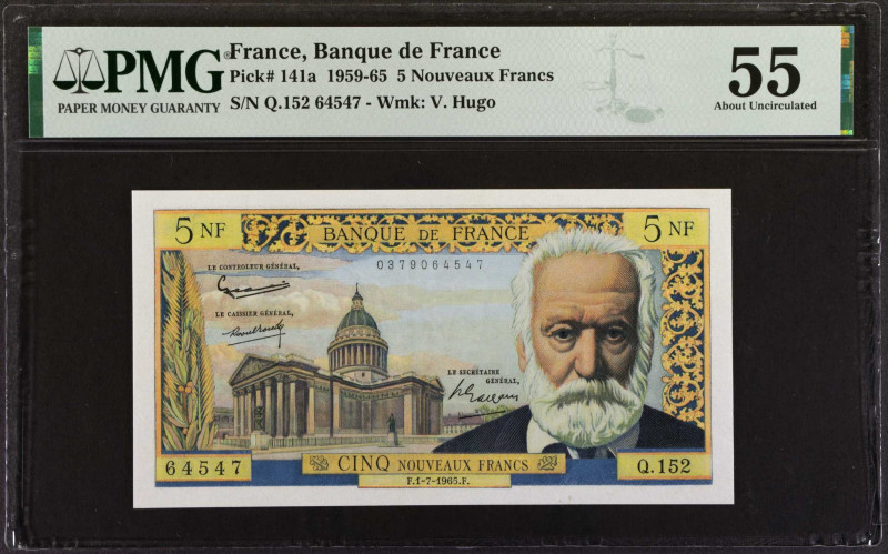 FRANCE. Banque de France. 5 Nouveaux Francs, 1959-65. P-141a. PMG About Uncircul...