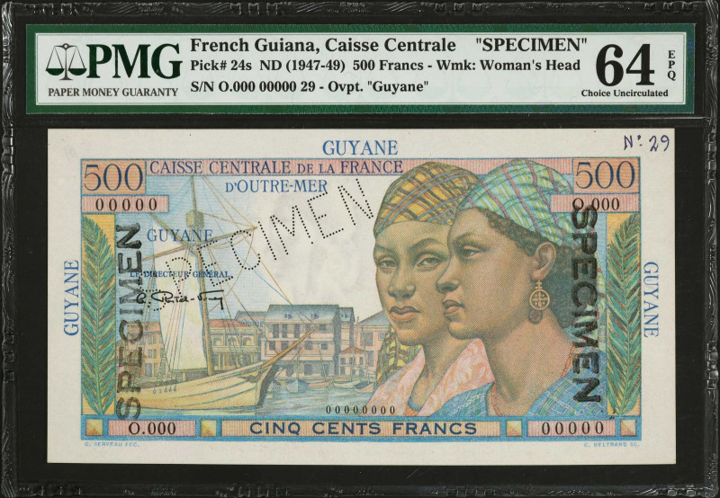 FRENCH GUIANA. Caisse Centrale de la France d'Outre-Mer. 500 Francs, ND (1947-49...