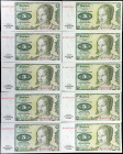 GERMANY, FEDERAL REPUBLIC. Deutsche Bundesbank. 5 Deutsche Mark, 1980. P-30b. About Uncirculated.
Nearly consecutive.
Estimate: $200.00 - 300.00