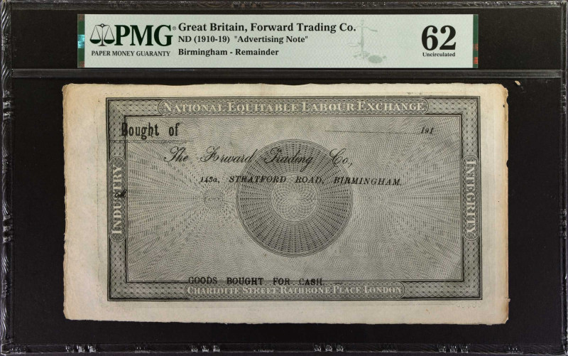 GREAT BRITAIN. National Equitable Labour Exchange. Advertising Note, 1833. P-Unl...