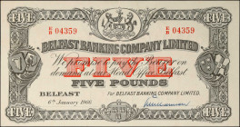 IRELAND, NORTHERN. Belfast Banking Company Limited. 5 Pounds, 1966. P-127c. About Uncirculated.
Estimate: $150.00 - 200.00