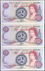 ISLE OF MAN. Lot of (3). Isle of Man Government. 5 Pounds, ND (1991). P-43b. Consecutive. About Uncirculated.
Estimate: $300.00 - 500.00