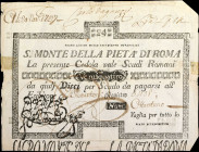 ITALY. S. Monte della Pieta di Roma. 24 Scudi, 1786-97. P-S322. Good.
Damage/issues are noticed. SOLD AS IS/NO RETURNS. 
Estimate: $100.00 - 150.00