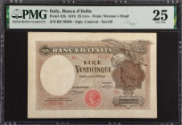 ITALY. Banca d'Italia. 25 Lire, 1919. P-42b. Very Fine 25.
PMG comments "Ink Stamps".
Estimate: $500.00 - 600.00