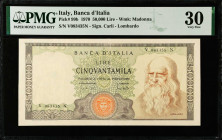 ITALY. Banca D'Italia. 50,000 Lire, 1970. P-99b. PMG Very Fine 30.
Signature of Carli - Lombardo. Watermark of Madonna. Elusive type.
Estimate: $300...
