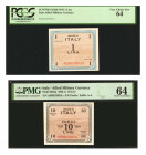 ITALY. Lot of (2). Allied Military Currency. 1 & 10 Lira, 1943. P-M10b & M19a. PCGS Currency Very Choice New 64 & MG Choice Uncirculated 64.
Estimate...