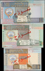 KUWAIT. Lot of (3). Central Bank of Kuwait. 1/4, 1/2 & 1 Dinar, 1968 (1994). P-23s, 24s & 25s. Specimens. Uncirculated.
Estimate: $500.00 - 800.00