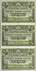 LATVIA. Lot of (3). Latwijas Walsts Kases. 1 Rublis, 1919. P-2b. Consecutive. Uncirculated.
Estimate: $100.00 - 150.00