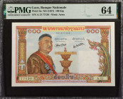 LAOS. Banque Nationale du Laos. 100 Kip, ND (1957). P-6a. PMG Choice Uncirculated 64.
Estimate: $50.00 - 100.00