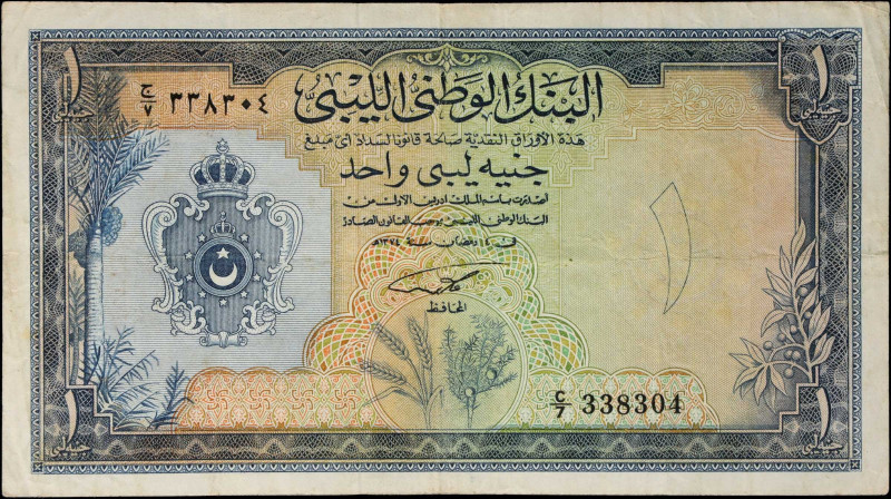 LIBYA. National Bank of Libya. 1 Libyan Pound, 1955. P-20. Fine.
Estimate: $200...