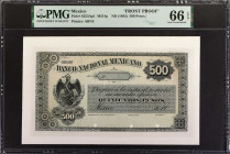 MEXICO. Lot of (2). El Banco Nacional Mexicano. 500 Pesos, ND (1882). P-S253Ap1 & S253Ap2. Front & Back Proof. PMG Gem Uncirculated 66 EPQ & Superb Ge...