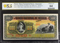 MEXICO. Banco Nacional de Mexico. 1000 Pesos, ND (1888-1913). P-S263r. Remainder. PCGS Banknote Choice Uncirculated 64.
Estimate: $200.00 - 300.00