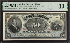 MEXICO. El Banco de Hidalgo. 50 Pesos, 1902-10. P-S308. PMG Very Fine 30.
Estimate: $300.00 - 500.00