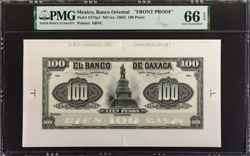 MEXICO. Lot of (2). El Banco de Oaxaca. 100 Pesos, ND (ca. 1903). P-S375p1 & S37...