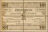 NETHERLANDS. Ministerie van Financien. 1 Gulden, 1916. P-8s. Uncirculated.
Toning/tape at left end.
Estimate: $400.00 - 600.00