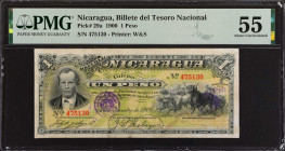 NICARAGUA. Billete del Tesoro Nacional. 1 Peso, 1900. P-29a. PMG About Uncirculated 55.
Estimate: $500.00 - 750.00