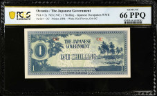 OCEANIA. The Japanese Government. 1 Shilling, ND (1942). P-2a. PCGS Banknote Gem Uncirculated 66 PPQ.
Estimate: $75.00 - 125.00