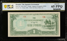 OCEANIA. The Japanese Government. 1 Pound, ND (1942). P-4a. PCGS Banknote Gem Uncirculated 65 PPQ.
Estimate: $50.00 - 75.00