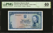 RHODESIA. Reserve Bank. 10 Shillings, 1964. P-24a. PMG Extremely Fine 40.
QEII is depicted at right whilst a watermark of C. Rhodes is found at left....