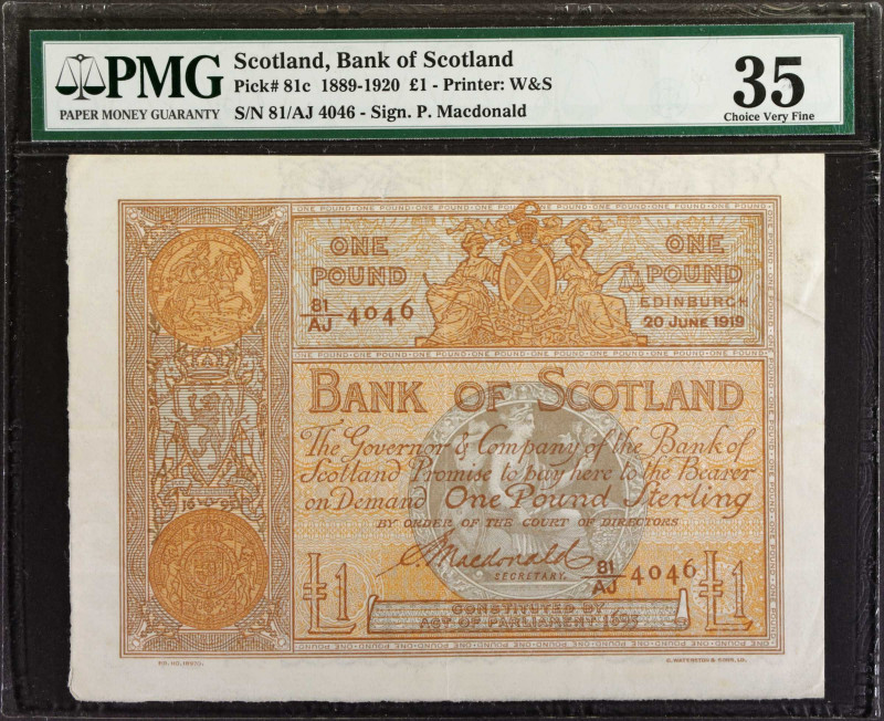 SCOTLAND. Lot of (6). Mixed Banks. 1 & 5 Pounds, 1889-1967. P-81c, 106a, 166cs, ...