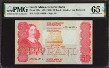 SOUTH AFRICA. Suid-Afrikaanse Reserwebank. 50 Rand, ND (1984). P-122a. PMG Gem Uncirculated 65 EPQ.
Estimate: $50.00 - 100.00