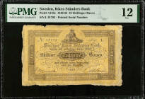SWEDEN. Rikes Standers Bank. 32 Skillingar Banco, 1840-58. P-A123c. PMG Fine 12.
Estimate: $100.00 - 200.00