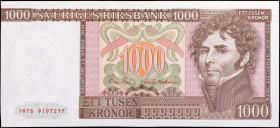SWEDEN. Sveriges Riksbank. 1000 Kronor, 1976. P-55a. About Uncirculated.
Estimate: $200.00 - 300.00