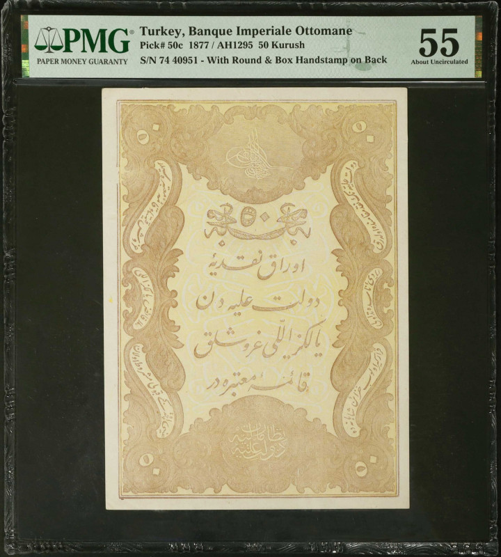 TURKEY. Banque Imperiale Ottomane. 50 Kurush, 1877. P-50c. PMG About Uncirculate...