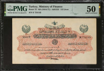 TURKEY. Dette Publique Ottomane. 1/2 Livre, ND (1916-17). P-72. PMG About Uncirculated 50.
Estimate: $50.00 - 100.00