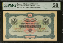 TURKEY. Dette Publique Ottomane. 1 Livre, ND (1913). P-90a. PMG About Uncirculated 50.
Estimate: $150.00 - 200.00