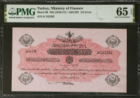 TURKEY. Dette Publique Ottomane. 1/2 Livre, ND (1916-17). P-98. PMG Gem Uncirculated 65 EPQ.
Estimate: $200.00 - 300.00