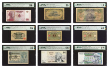 MIXED LOTS. Lot of (9). Mixed Banks. Mixed Denominations, Mixed Dates. P-Various. PMG Fine 12 to Superb Gem Uncirculated 67 EPQ.
Included in this lot...