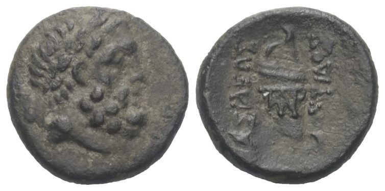 Königreich Thrakien. Mostis (138 - 100 v. Chr.).

 Bronze.
Vs: Kopf des Zeus ...
