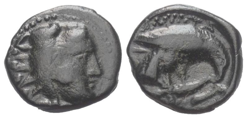Königreich Makedonien. Amyntas III. (393 - 369 v. Chr.).

 Bronze. Aigai oder ...